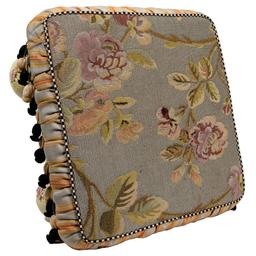 MacKenzie Childs Floral Tapestry Ottoman