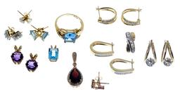 14k Yellow Gold and Gemstone Jewelry Assortment