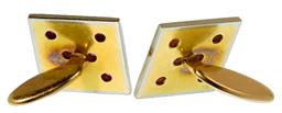 18k Bi-Color Gold and Ruby Cufflink Set