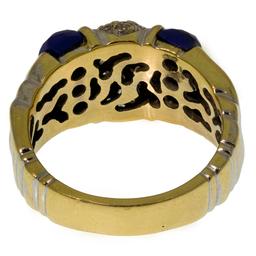 18k Yellow Gold, Semi-Precious Gemstone and Diamond Ring