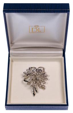 18k White Gold and Diamond Brooch