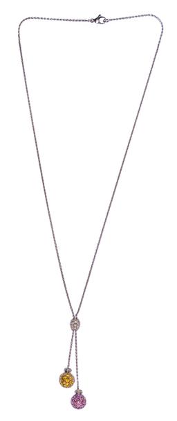 18k White Gold and Diamond Lavaliere Style Necklace