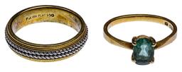 18k Gold, Platinum and 14k Yellow Gold Rings