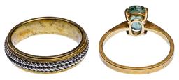 18k Gold, Platinum and 14k Yellow Gold Rings