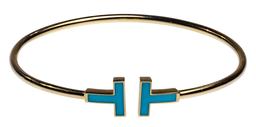 Tiffany & Co 18k Yellow Gold and Enamel 'T' Bracelet