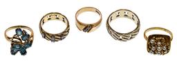 14k Yellow Gold and Gemstone Ring Assortment