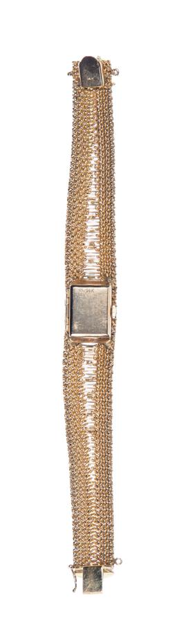 Geneve 14k Yellow Gold and Diamond Case and Band Surprise Wristwatch