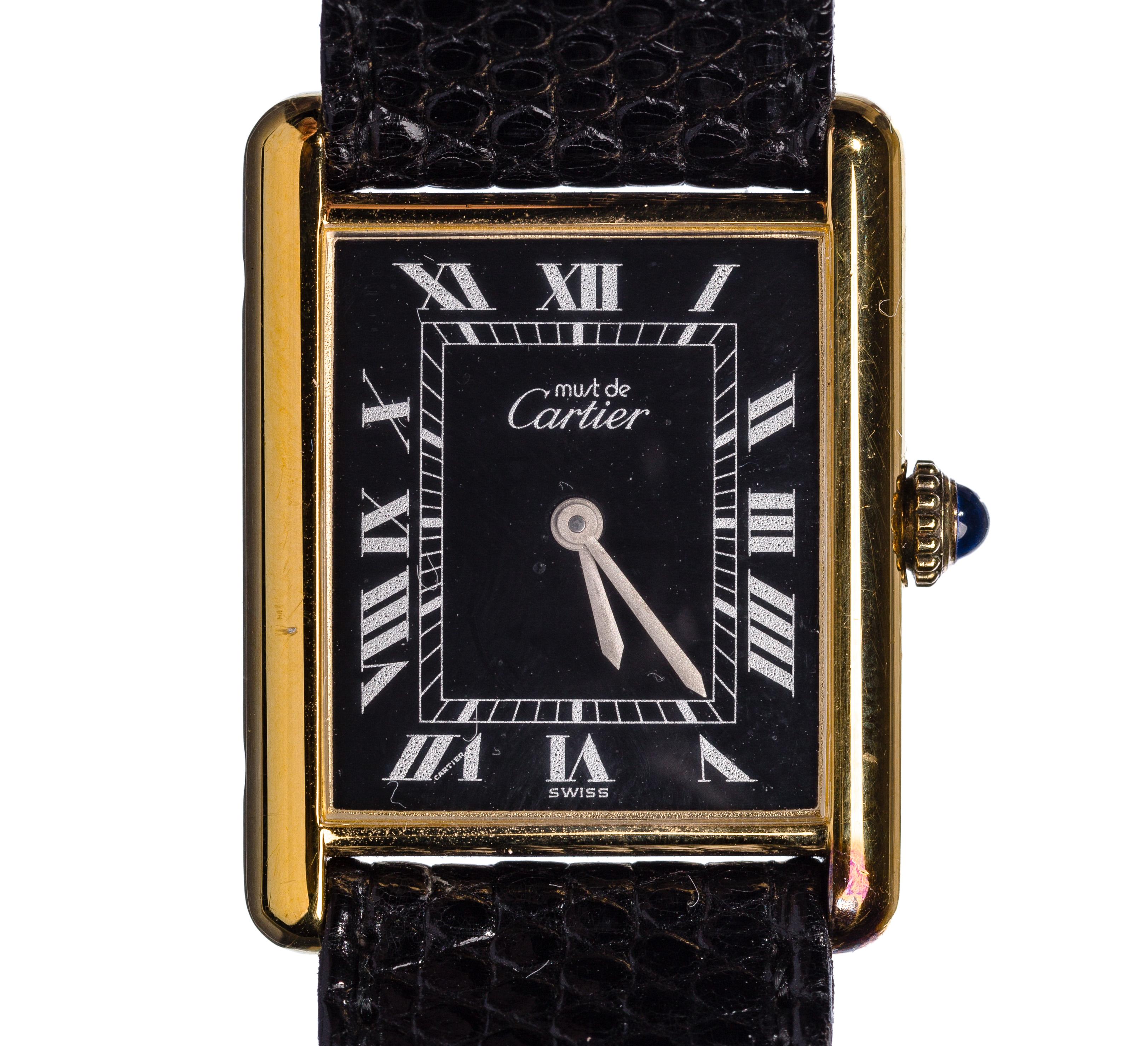 Cartier Must de Cartier Vermeil Sterling Silver Tank Wristwatch