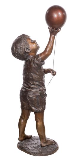 Jo Saylors (American, 1932-2018) 'Boy with Balloon' Bronze Sculpture