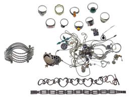 Gold, Sterling Silver and Costume Jewelry Assortment