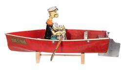 Hoge Popeye the Sailor in Rowboat Windup Toy