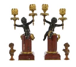 Thiebau Freres Cherub Candleholders