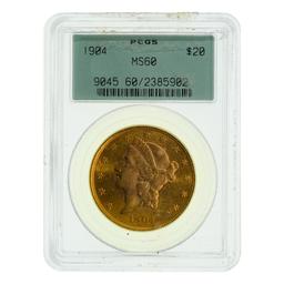 1904 $20 Gold MS-60 PCGS