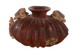 Mexican Colima Style Pumpkin-form Earthenware Vessel