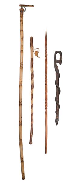 West African Colonial Style Spear and Walking Stick Assortment