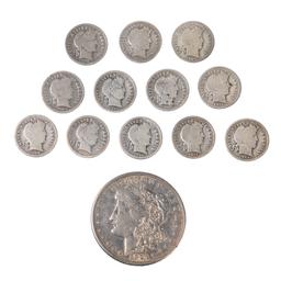 Barber 10c and Morgan $1 Assortment