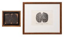 Jacques Hnizdovsky (Ukrainian / American, 1915-1985) 'Open Nut' Woodcut and Printing Block