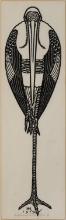 Jacques Hnizdovsky (Ukrainian / American, 1915-1985) 'Painted Stork' Woodcut
