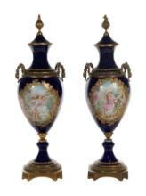 Sevres Style Porcelain Urns
