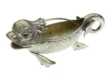 European Silver Fish Salt Cellar