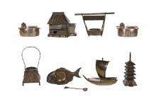 Chinese Sterling Silver Salt Cellar Collection