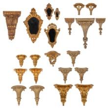 Decorative Gilt Wood Wall Bracket Assortment