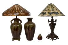 Ceramic and Acrylic Table Lamp and Vase Assortment