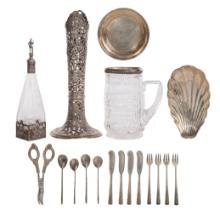 German Silver (935), Sterling Silver and European Silver (800) Object Assortment