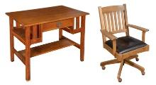 Stickley Brothers Writing Desk and Office Chair