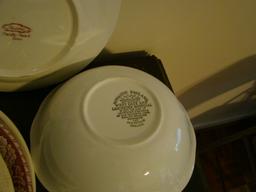 Red Transferware China