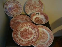 Red Transferware China