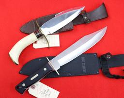 (2) Fixed Blade Bowie Knives: Schrade "Old Timer" And Hen And Rooster