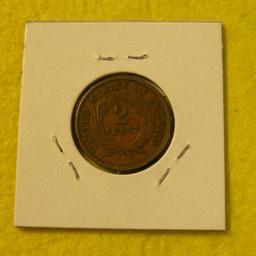 1865 TWO CENT PIECE