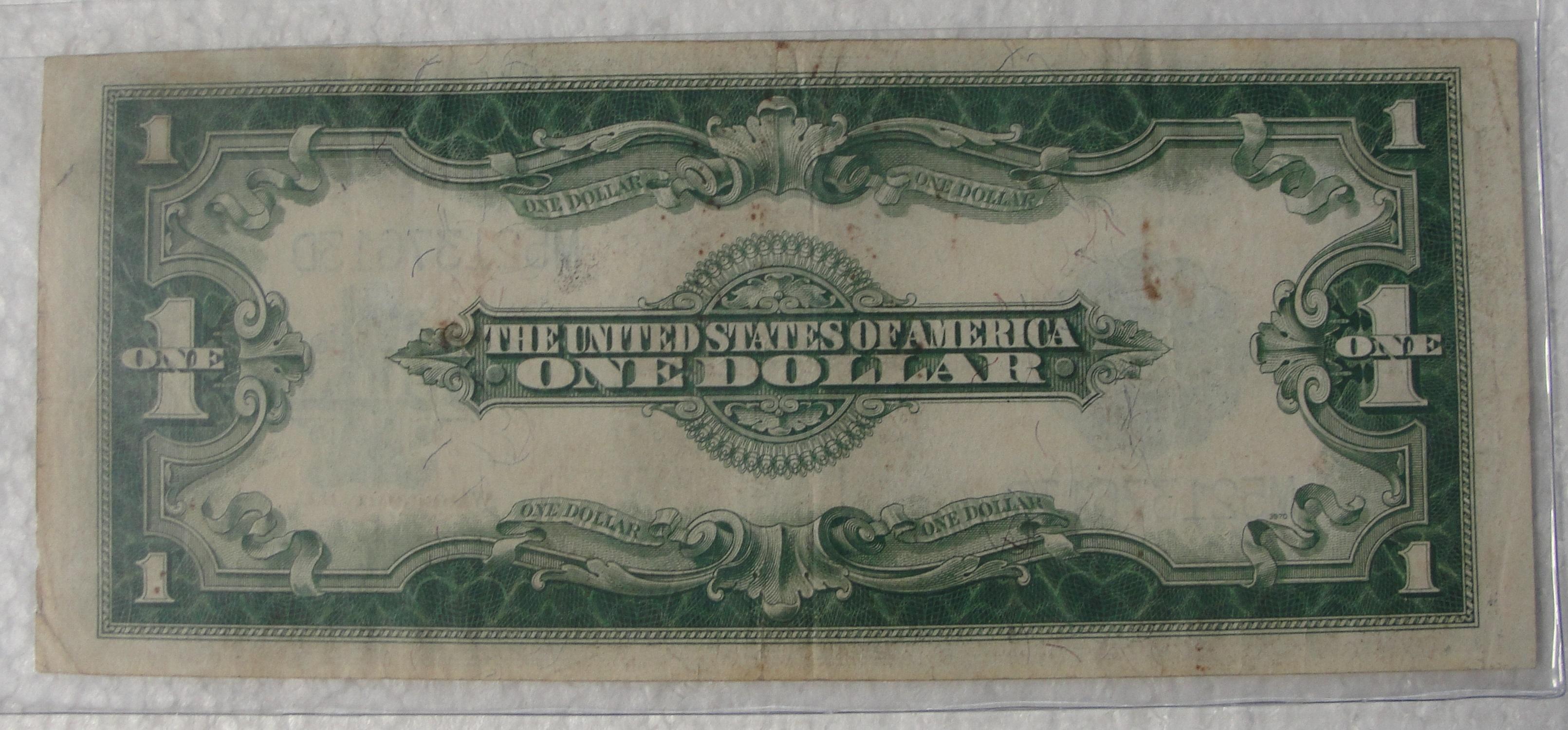 1923 ONE DOLLAR LARGE NOTE SILVER CERTIFICATE