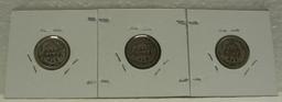 1902, 1904, 1912-D BARBER DIMES - 3 TIMES MONEY