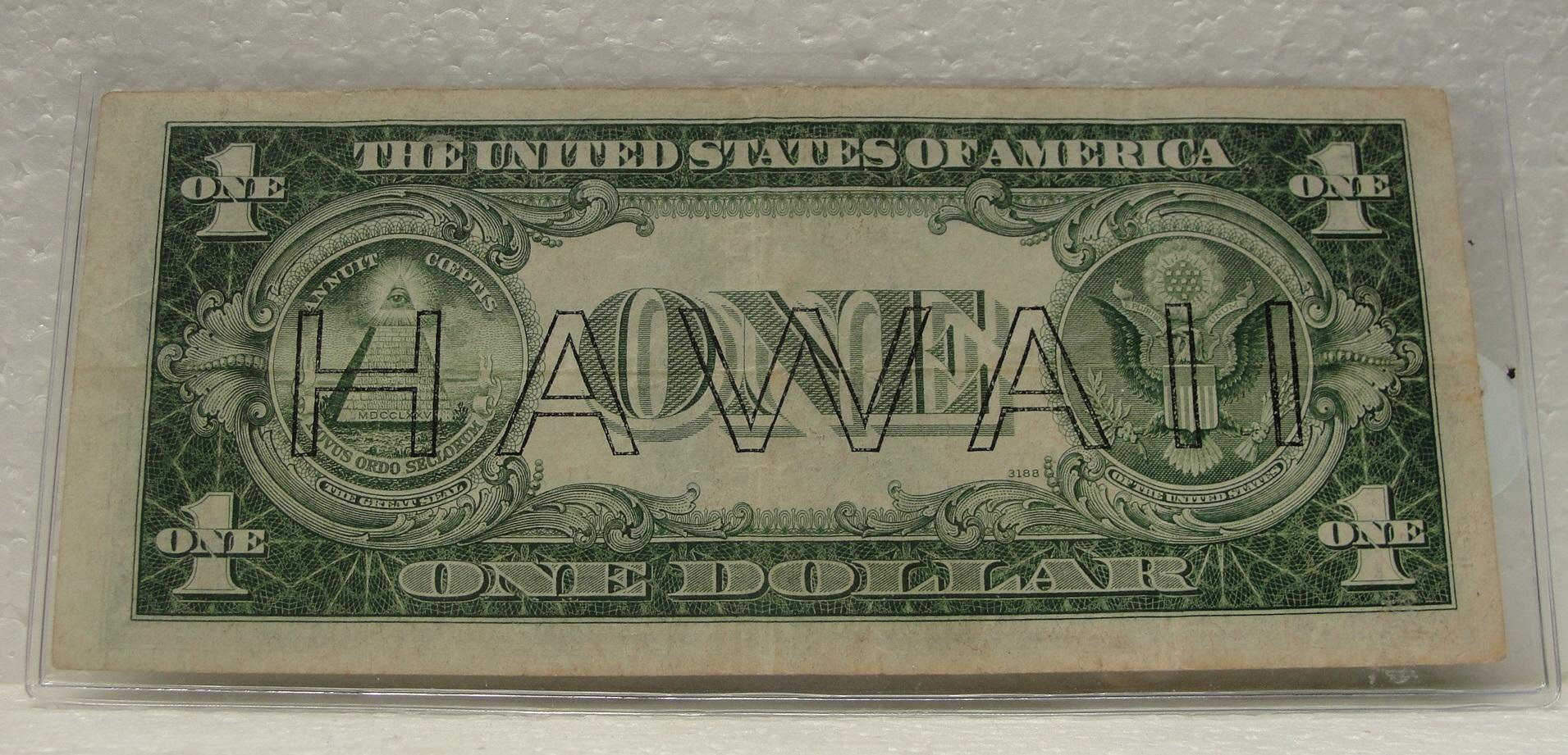 1935-A ONE DOLLAR SILVER CERTIFICATE - BROWN SEAL, HAWAII