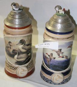 4 DUCKS UNLIMITED WATERFOWL OF NORTH AMERICA STEINS - 4 TIMES MONEY