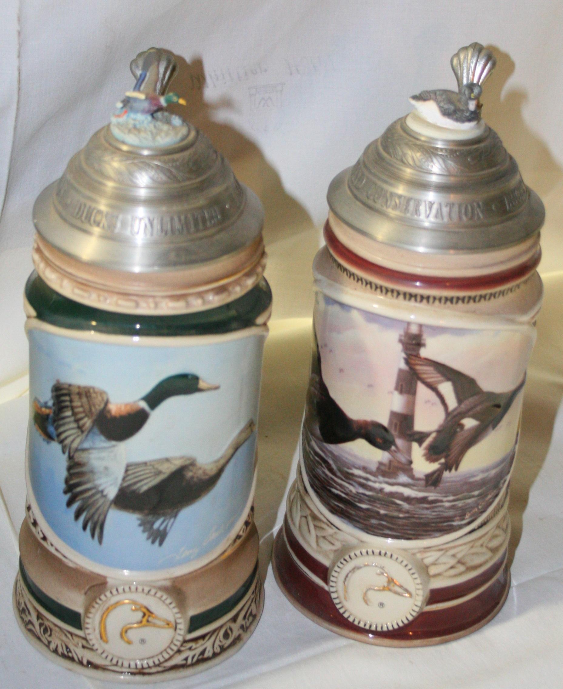 4 DUCKS UNLIMITED WATERFOWL OF NORTH AMERICA STEINS - 4 TIMES MONEY