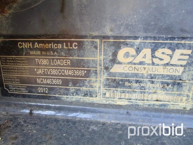 2012 Case TV380 Rubber Track Skid Loader,