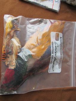 Assorted feathers for fly making
