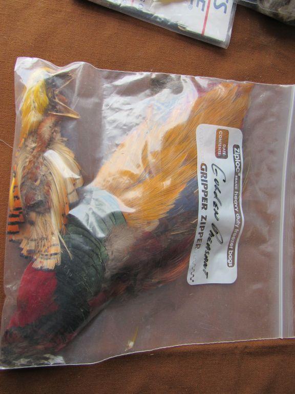 Assorted feathers for fly making