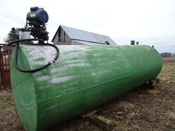 1000 GALLON DSL. FUEL TANK W/ 115V. PUMP