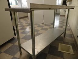 STAINLESS STEEL WORK TABLE W/ BOTTOM SHELF, 60"X24"X35"