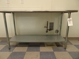 STAINLESS STEEL WORK TABLE W/ BOTTOM SHELF, 60"X24"X35"