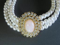 Statement Rhinestone and beaded chocker and earrings