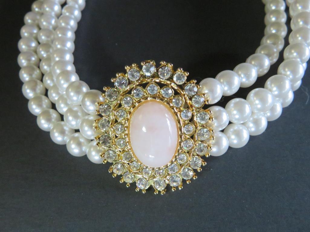 Statement Rhinestone and beaded chocker and earrings