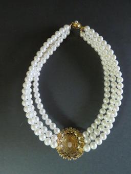 Statement Rhinestone and beaded chocker and earrings