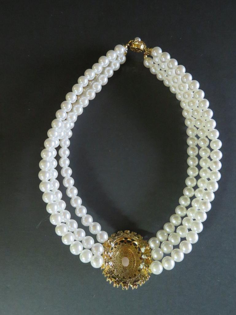 Statement Rhinestone and beaded chocker and earrings