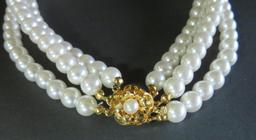 Statement Rhinestone and beaded chocker and earrings