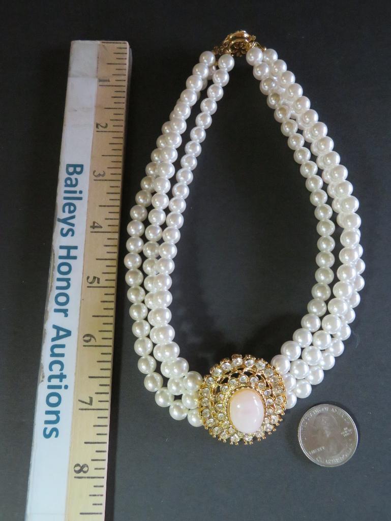 Statement Rhinestone and beaded chocker and earrings